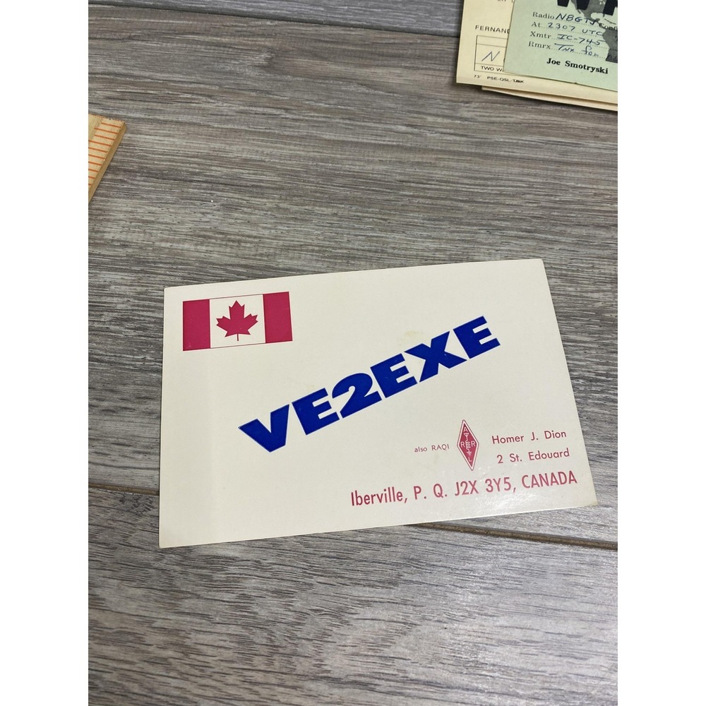 Vintage 1987 VE2EXE Canada Ham Radio QSL Card Homer Dion Iberville Quebec